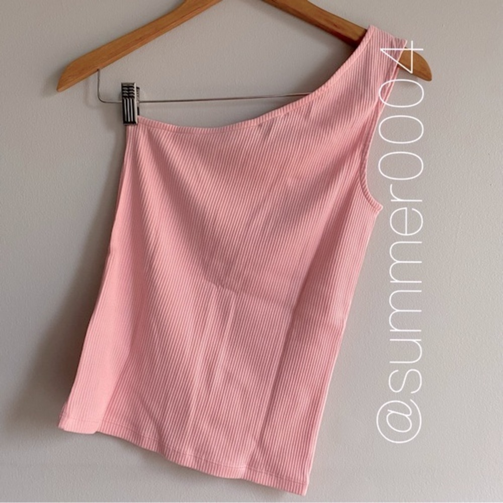 NWT J Crew One Shoulder Vintage Rib Warm Pink Top XS - Picture 4 of 6